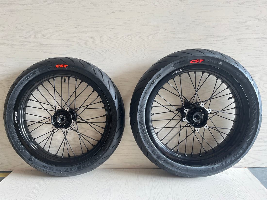 Ultra Bee Full Slick Tires Supermoto Wheelset